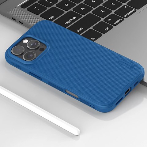 Etui Nillkin Super Frosted Shield Pro na iPhone 16 Pro - niebieskie Etui Nillkin Super Frosted Shield Pro na iPhone 16 Pro - niebieskie