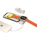 Mini powerbank Wozinsky WF16-YLS 5000mAh 15W Lightning z wbudowanym kablem USB-C i ładowarką do Apple Watch - beżowy