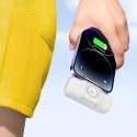 Mini powerbank Wozinsky WF16-YLS 5000mAh 15W Lightning z wbudowanym kablem USB-C i ładowarką do Apple Watch - biały
