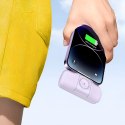 Mini powerbank Wozinsky WF16-YLS 5000mAh 15W Lightning z wbudowanym kablem USB-C i ładowarką do Apple Watch - fioletowy