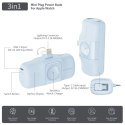 Mini powerbank Wozinsky WF16-YLS 5000mAh 15W Lightning z wbudowanym kablem USB-C i ładowarką do Apple Watch - niebieski