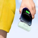 Mini powerbank Wozinsky WF16-YLS 5000mAh 15W Lightning z wbudowanym kablem USB-C i ładowarką do Apple Watch - zielony
