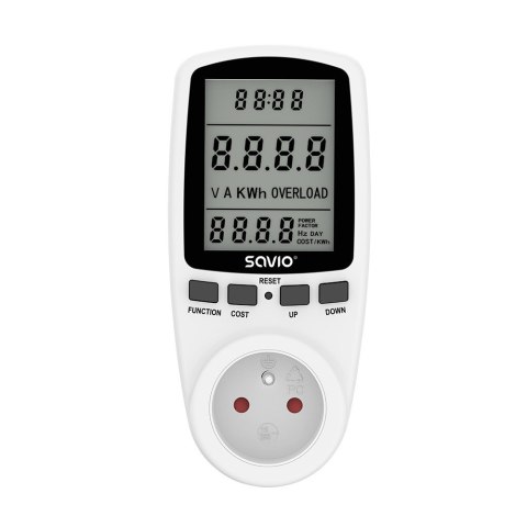Watomierz, kalkulator energii z wyświetlaczem LCD, 16A, 3680W, AE-01 Watomierz, kalkulator energii z wyświetlaczem LCD, 16A, 3680W, AE-01