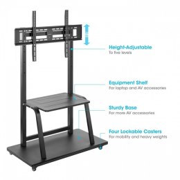 Stojak mobilny do TV 37-100cali, 150kg, półka AV