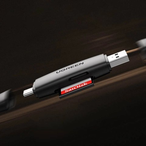 Ugreen adapter czytnik kart SD / micro SD (USB-A / USB-C) czarny (CM304) Ugreen adapter czytnik kart SD / micro SD (USB-A / USB-C) czarny (CM304)