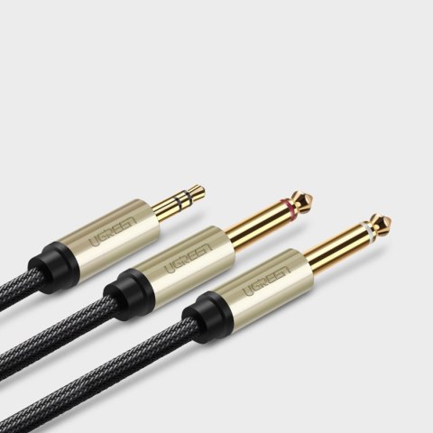 Ugreen kabel przewód audio mini jack 3,5 mm - 2 x jack 6,35mm 2m szary (AV126) Ugreen kabel przewód audio mini jack 3,5 mm - 2 x jack 6,35mm 2m szary (AV126)