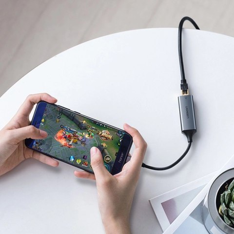 Ugreen zewnętrzna karta sieciowa RJ45 - USB Typ C (1000 Mbps/ 1 Gbps )Gigabit Ethernet szary (CM199) Ugreen zewnętrzna karta sieciowa RJ45 - USB Typ C (1000 Mbps/ 1 Gbps )Gigabit Ethernet szary (CM199)