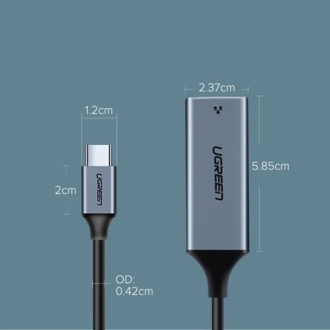 Ugreen zewnętrzna karta sieciowa RJ45 - USB Typ C (1000 Mbps/ 1 Gbps )Gigabit Ethernet szary (CM199) Ugreen zewnętrzna karta sieciowa RJ45 - USB Typ C (1000 Mbps/ 1 Gbps )Gigabit Ethernet szary (CM199)