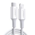 Kabel Ugreen US171 Lightning - USB-C MFi PD 20W 3A 480Mb/s 0,5m - biały