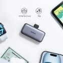 Powerbank Ugreen PB503 5000mAh z portem USB-C i zintegrowanym złączem USB-C - szary