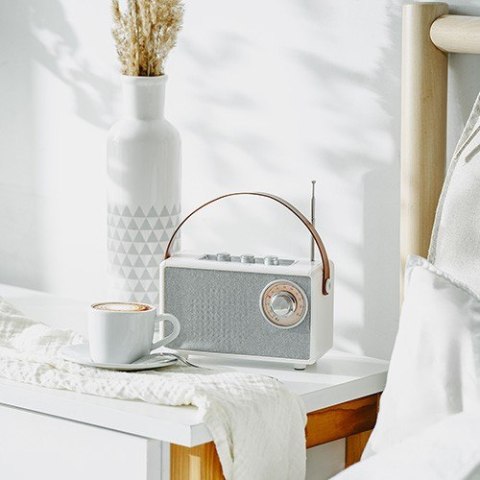 Głośnik Bluetooth CR1902 FM USB-C biały Głośnik Bluetooth CR1902 FM USB-C biały