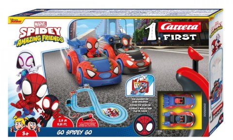 Tor samochodowy z pojazdami First Spider Man Spidey Go 2,9m Tor samochodowy z pojazdami First Spider Man Spidey Go 2,9m