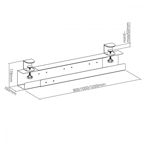 Organizer podbiurkowy na kable, MC-333 max 5kg Organizer podbiurkowy na kable, MC-333 max 5kg