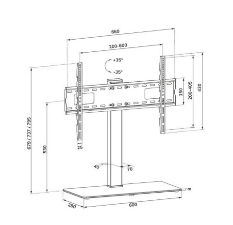Stojak pod telewizor DS45-430BL16 STAND LCD 37-70 Stojak pod telewizor DS45-430BL16 STAND LCD 37-70