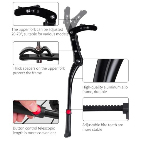 Stopka rowerowa Rockbros JC1005BK - czarna Stopka rowerowa Rockbros JC1005BK - czarna