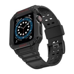 Protect Strap Band opaska z etui do Apple Watch 9 / 8 / 7 / 6 / 5 / 4 / 3 / 2 / SE / SE2 (41 / 40 / 38mm) obudowa pancerny pokro