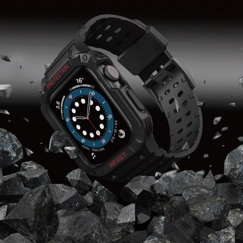 Protect Strap Band opaska z etui do Apple Watch 9 / 8 / 7 / 6 / 5 / 4 / 3 / 2 / SE / SE2 (41 / 40 / 38mm) obudowa pancerny pokro Protect Strap Band opaska z etui do Apple Watch 9 / 8 / 7 / 6 / 5 / 4 / 3 / 2 / SE / SE2 (41 / 40 / 38mm) obudowa pancerny pokro