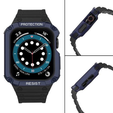 Protect Strap Band opaska z etui do Apple Watch 9 / 8 / 7 / 6 / 5 / 4 / 3 / 2 / SE / SE2 (41 / 40 / 38mm) obudowa pancerny pokro Protect Strap Band opaska z etui do Apple Watch 9 / 8 / 7 / 6 / 5 / 4 / 3 / 2 / SE / SE2 (41 / 40 / 38mm) obudowa pancerny pokro