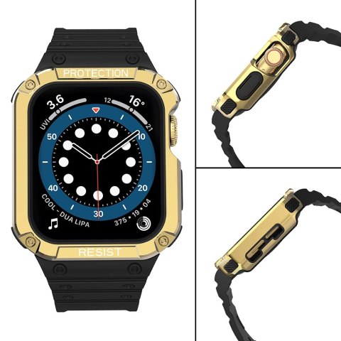Protect Strap Band opaska z etui do Apple Watch 9 / 8 / 7 / 6 / 5 / 4 / 3 / 2 / SE / SE2 (41 / 40 / 38mm) obudowa pancerny pokro Protect Strap Band opaska z etui do Apple Watch 9 / 8 / 7 / 6 / 5 / 4 / 3 / 2 / SE / SE2 (41 / 40 / 38mm) obudowa pancerny pokro