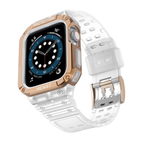 Protect Strap Band opaska z etui do Apple Watch 9 / 8 / 7 / 6 / 5 / 4 / 3 / 2 / SE / SE2 (41 / 40 / 38mm) obudowa pancerny pokro Protect Strap Band opaska z etui do Apple Watch 9 / 8 / 7 / 6 / 5 / 4 / 3 / 2 / SE / SE2 (41 / 40 / 38mm) obudowa pancerny pokro