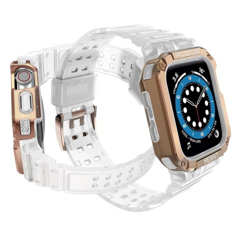 Protect Strap Band opaska z etui do Apple Watch 9 / 8 / 7 / 6 / 5 / 4 / 3 / 2 / SE / SE2 (41 / 40 / 38mm) obudowa pancerny pokro Protect Strap Band opaska z etui do Apple Watch 9 / 8 / 7 / 6 / 5 / 4 / 3 / 2 / SE / SE2 (41 / 40 / 38mm) obudowa pancerny pokro