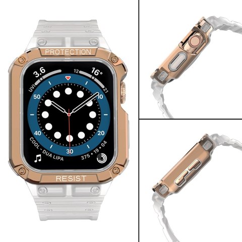 Protect Strap Band opaska z etui do Apple Watch 9 / 8 / 7 / 6 / 5 / 4 / 3 / 2 / SE / SE2 (41 / 40 / 38mm) obudowa pancerny pokro Protect Strap Band opaska z etui do Apple Watch 9 / 8 / 7 / 6 / 5 / 4 / 3 / 2 / SE / SE2 (41 / 40 / 38mm) obudowa pancerny pokro