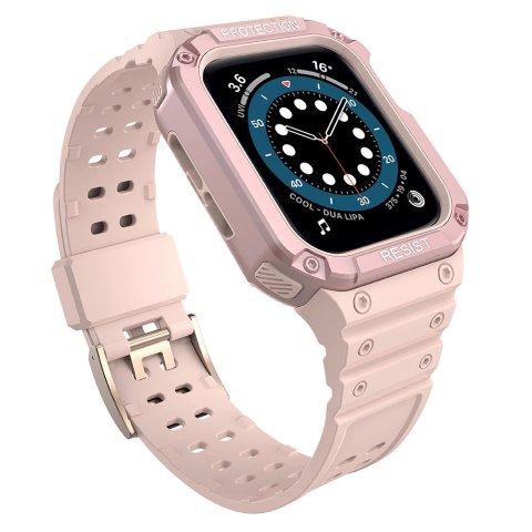 Protect Strap Band opaska z etui do Apple Watch 9 / 8 / 7 / 6 / 5 / 4 / 3 / 2 / SE / SE2 (41 / 40 / 38mm) obudowa pancerny pokro