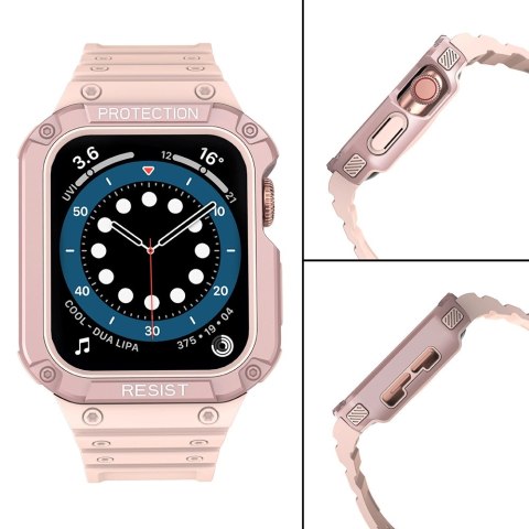 Protect Strap Band opaska z etui do Apple Watch 9 / 8 / 7 / 6 / 5 / 4 / 3 / 2 / SE / SE2 (41 / 40 / 38mm) obudowa pancerny pokro Protect Strap Band opaska z etui do Apple Watch 9 / 8 / 7 / 6 / 5 / 4 / 3 / 2 / SE / SE2 (41 / 40 / 38mm) obudowa pancerny pokro