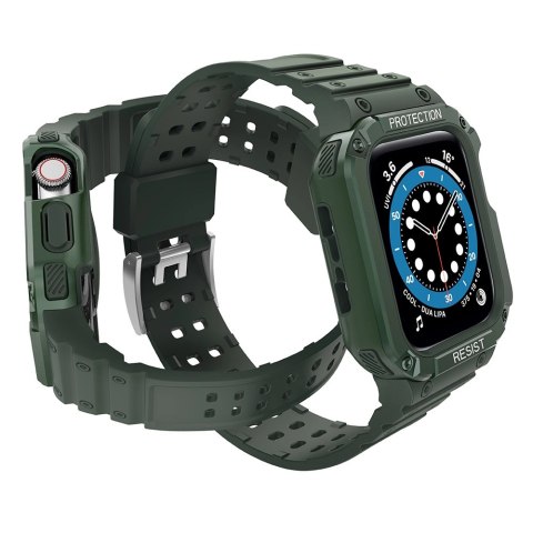 Protect Strap Band opaska z etui do Apple Watch 9 / 8 / 7 / 6 / 5 / 4 / 3 / 2 / SE / SE2 (41 / 40 / 38mm) obudowa pancerny pokro Protect Strap Band opaska z etui do Apple Watch 9 / 8 / 7 / 6 / 5 / 4 / 3 / 2 / SE / SE2 (41 / 40 / 38mm) obudowa pancerny pokro