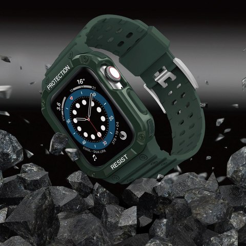 Protect Strap Band opaska z etui do Apple Watch 9 / 8 / 7 / 6 / 5 / 4 / 3 / 2 / SE / SE2 (41 / 40 / 38mm) obudowa pancerny pokro Protect Strap Band opaska z etui do Apple Watch 9 / 8 / 7 / 6 / 5 / 4 / 3 / 2 / SE / SE2 (41 / 40 / 38mm) obudowa pancerny pokro