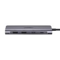 Adapter Ugreen CM195 6w1 USB-C - HDMI / 2x USB-A 3.0 / USB-C PD / czytnik SD / TF - szary