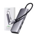 Adapter Ugreen CM195 6w1 USB-C - HDMI / 2x USB-A 3.0 / USB-C PD / czytnik SD / TF - szary