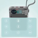 CHOETECH 10000mAh LED display power bank with Type-c and lightning port cable with magnetic wireless charger for Mobile and watc