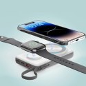 CHOETECH 10000mAh LED display power bank with Type-c and lightning port cable with magnetic wireless charger for Mobile and watc