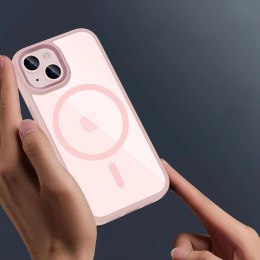 Etui Tech-Protect MagMat MagSafe na iPhone 15 - przezroczysto-różowy