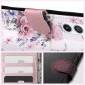 Etui Tech-Protect Wallet na Samsung Galaxy A55 5G - różowe kwiaty