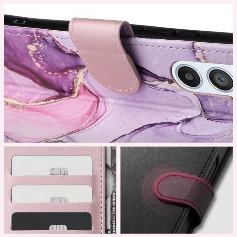 Etui Tech-Protect Wallet na Samsung Galaxy A55 5G - różowy marmur Etui Tech-Protect Wallet na Samsung Galaxy A55 5G - różowy marmur