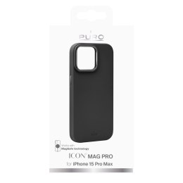 Etui silikonowe Puro Icon Mag Pro MagSafe do iPhone 15 Pro Max - czarne