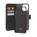 Etui z ekoskóry Puro Wallet Detachable MagSafe 2w1 z klapką i portfelem do iPhone 15 Pro - czarne