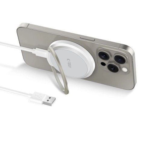 Ładowarka Tech-Protect QI15W-A33 indukcyjna z MagSafe i podstawką z kablem USB-A / USB-C - biała Ładowarka Tech-Protect QI15W-A33 indukcyjna z MagSafe i podstawką z kablem USB-A / USB-C - biała