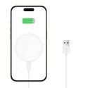 Ładowarka Tech-Protect QI15W-A33 indukcyjna z MagSafe i podstawką z kablem USB-A / USB-C - biała