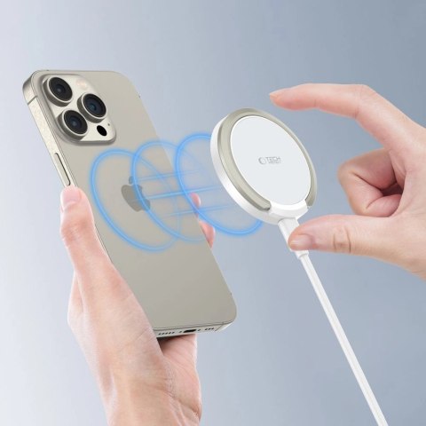 Ładowarka Tech-Protect QI15W-A33 indukcyjna z MagSafe i podstawką z kablem USB-A / USB-C - biała Ładowarka Tech-Protect QI15W-A33 indukcyjna z MagSafe i podstawką z kablem USB-A / USB-C - biała