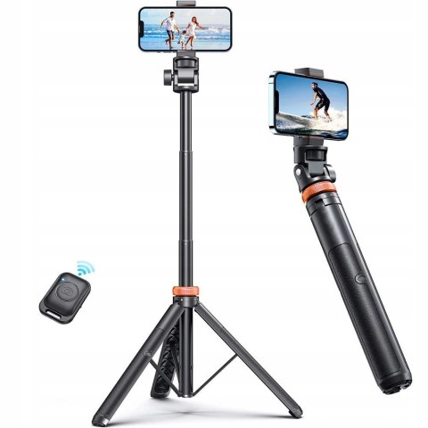 Selfie stick Tech-Protect L03S Bluetooth z pilotem, tripodem do 148cm i głowicą 180 - biały Selfie stick Tech-Protect L03S Bluetooth z pilotem, tripodem do 148cm i głowicą 180 - biały