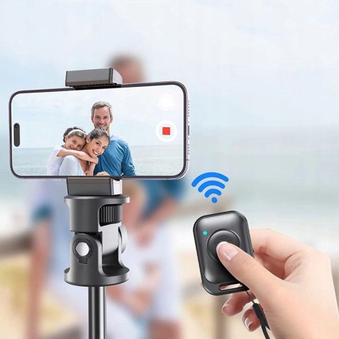 Selfie stick Tech-Protect L03S Bluetooth z pilotem, tripodem do 148cm i głowicą 180 - biały Selfie stick Tech-Protect L03S Bluetooth z pilotem, tripodem do 148cm i głowicą 180 - biały