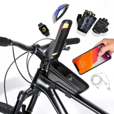 Torba Tech-Protect V2 rowerowa z miejscem na telefon 1l - czarna Torba Tech-Protect V2 rowerowa z miejscem na telefon 1l - czarna