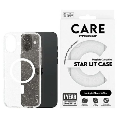Etui CARE by PanzerGlass Flagship Star Lit Case z MagSafe na iPhone 16 Plus - białe Etui CARE by PanzerGlass Flagship Star Lit Case z MagSafe na iPhone 16 Plus - białe