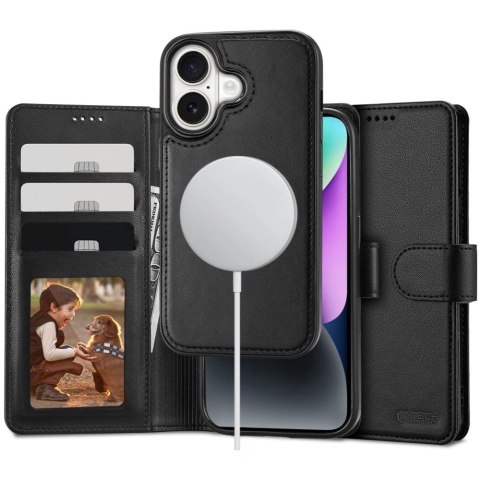 Etui Tech-Protect Wallet MagSafe z portfelem na iPhone 16 - czarne Etui Tech-Protect Wallet MagSafe z portfelem na iPhone 16 - czarne