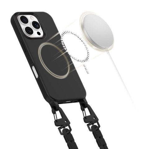 Etui Tech-Protect MagNecklace MagSafe ze smyczą na iPhone 16 Pro - czarne Etui Tech-Protect MagNecklace MagSafe ze smyczą na iPhone 16 Pro - czarne
