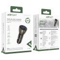 Ładowarka samochodowa Acefast B10 60W (2x USB-C) z wyświetlaczem i metalową obudową - czarna