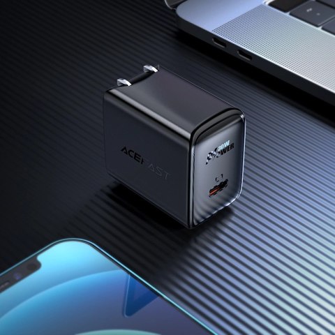 Ładowarka sieciowa Acefast A23 30W GaN USB-C US - czarna Ładowarka sieciowa Acefast A23 30W GaN USB-C US - czarna